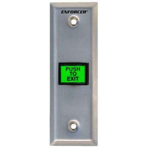 Illuminated green, momentary pushbutton. NO/NC contact, rated 3A@24VDC. Built-in timer (1, Seco-Larm, Mfr#: SLM-SD-7103GC-PTQ